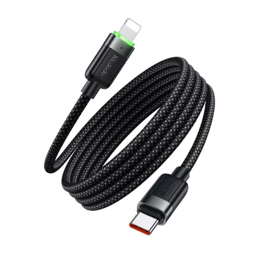 Mcdodo USB-C – Lightning öntekercselő Kábel, 36W, (Fekete) (CA-2010)
