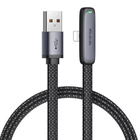  Mcdodo 1.2m jobb szögű USB-Lightning Kábel (Fekete) (CA-2790)