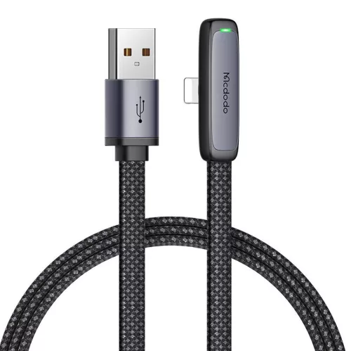 Mcdodo 1.8m jobb szögű USB-Lightning Kábel (Fekete) (CA-2791)