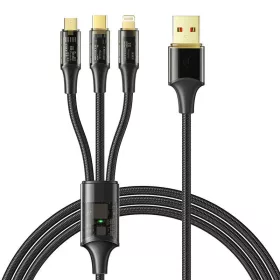   Mcdodo CA-3330 3in1 USB USB-C / Lightning / Micro USB kábel, 1,2m (fekete)