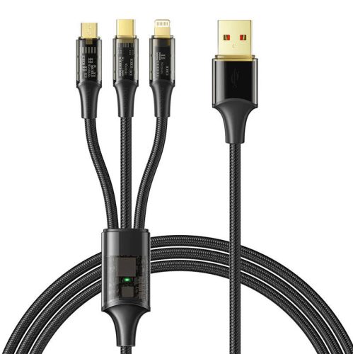 Mcdodo CA-3330 3in1 USB USB-C / Lightning / Micro USB kábel, 1,2m (fekete)