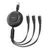 Mcdodo CA-3730 3in1 USB-C USB-C / Lightning / Micro USB kábel - 1,2m (fekete)