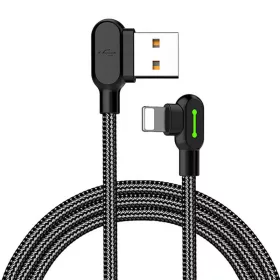   Mcdodo LED Világítós szögletes USB-Lightning Kábel, 0.5m (Fekete) (CA-4674)