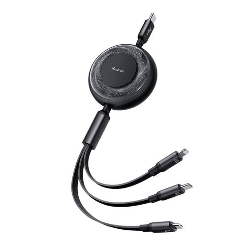 Mcdodo CA-5220 3in1 USB USB-C / Lightning / Micro USB kábel, 1,2m (fekete)