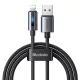 Mcdodo USB-A - Lightning Kábel villogó fénnyel, 1.2m (Fekete) (CA-5660)