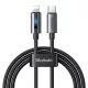 Mcdodo USB-C – Lightning 36W villogó fényű Kábel, 1.2m (Fekete) (CA-5710)