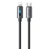 Mcdodo USB-C – Lightning 36W villogó fényű Kábel, 1.2m (Fekete) (CA-5710)