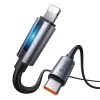 Mcdodo USB-C – Lightning 36W villogó fényű Kábel, 1.2m (Fekete) (CA-5710)