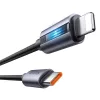 Mcdodo USB-C – Lightning 36W villogó fényű Kábel, 1.2m (Fekete) (CA-5710)