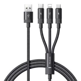   Mcdodo CA-5790 3in1 USB USB-C / Lightning / Micro USB kábel, 3.5A, 1,2m (fekete)