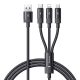 Mcdodo CA-5790 3in1 USB USB-C / Lightning / Micro USB kábel, 3.5A, 1,2m (fekete)