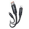 Mcdodo CA-5790 3in1 USB USB-C / Lightning / Micro USB kábel, 3.5A, 1,2m (fekete)