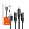 Mcdodo CA-5790 3in1 USB USB-C / Lightning / Micro USB kábel, 3.5A, 1,2m (fekete)