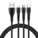 Mcdodo CA-6960 3in1 USB USB-C / Lightning / Micro USB kábel, 1,2m (fekete)