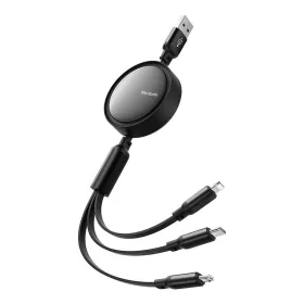   Mcdodo CA-7256 3in1 USB USB-C / Lightning / Micro USB kábel, 3.5A, 1,2m (fekete)