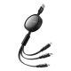 Mcdodo CA-7256 3in1 USB USB-C / Lightning / Micro USB kábel, 3.5A, 1,2m (fekete)