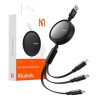 Mcdodo CA-7256 3in1 USB USB-C / Lightning / Micro USB kábel, 3.5A, 1,2m (fekete)
