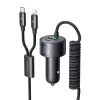Mcdodo 120W Autós Töltő USB-C És Lightning Csatlakozó , behúzható Kábel (CC-0370)