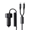 Mcdodo 120W Autós Töltő USB-C És Lightning Csatlakozó , behúzható Kábel (CC-0370)