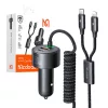 Mcdodo 120W Autós Töltő USB-C És Lightning Csatlakozó , behúzható Kábel (CC-0370)