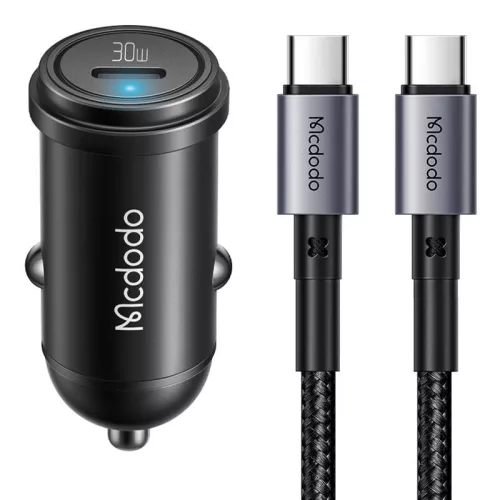 Mcdodo USB-C Autós Töltő 60W + USB-C Kábel 1.2m (Fekete) (CC-7493)