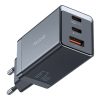 Mcdodo CH-1544 GaN fali töltő, 2× USB-C + 1× USB-A, 67W + USB-C–USB-C kábel (fekete)