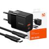 Mcdodo CH-1952 USB + USB-C fali töltő, 20W + USB-C–Lightning kábel (fekete)