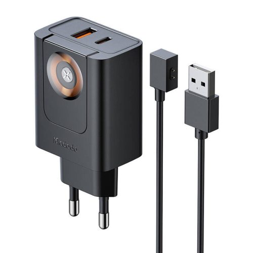 Mcdodo CH-3700 30W 2 az 1-ben USB-C + USB-A hálózati töltő (fekete)
