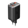 Mcdodo CH-4100 67W GaN 2 az 1-ben USB-C + USB-A hálózati töltő, 65cm-es USB-C kábellel (fekete)