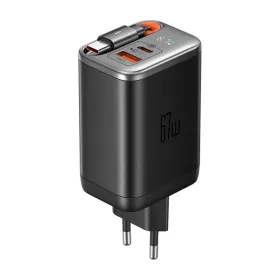   Mcdodo CH-4100 67W GaN 2 az 1-ben USB-C + USB-A hálózati töltő, 65cm-es USB-C kábellel (fekete)