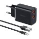 Mcdodo CH-5071 hálózati töltő, 2× USB-A, 12W + USB-A – Lightning kábel (fekete)