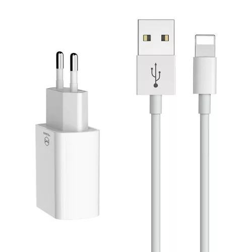 Mcdodo Dual USB Töltő Lightning Kábellel, - 1m, utazó Szett (CH-6720)