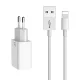 Mcdodo Dual USB Töltő Lightning Kábellel, - 1m, utazó Szett (CH-6720)