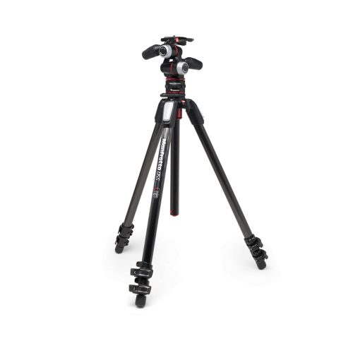 Manfrotto 055 kit karbon 3 szekciós állvány + 3D fej + MOVE (fekete)
