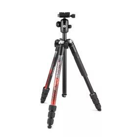   Manfrotto Element MII Alumínium Kamera Állvány - 4 szekció, gömbfej - Piros (160cm)
