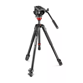   Manfrotto MVH500AH fluid fej lapos alappal + 190X alu video tripod