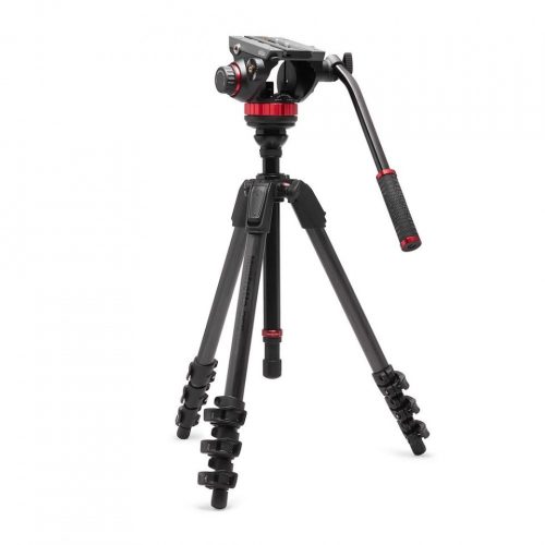 Manfrotto 502 fluid video fej lapos alappal + 055 video karbon állvány