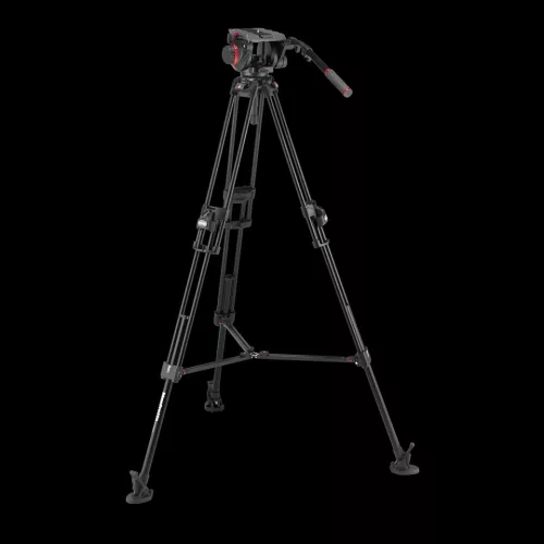 Manfrotto 509 Video fej + 645 Fast Alu állvány, 2in1 terp. ikerláb