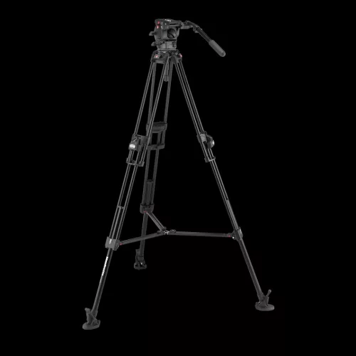 Manfrotto 526 Pro Video fej + 645 Fast Alu állvány, 2in1 terp. ikerláb