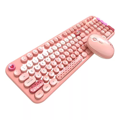 MOFII (Rózsaszín) Vezeték Nélküli Billentyűzet És Egér Szett (Lovely SMK-693M2AG)
