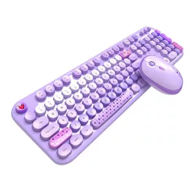   MOFII Lovely Vezeték Nélküli Billentyűzet És Egér Szett, (Lila) (Lovely SMK-693M2AGP)