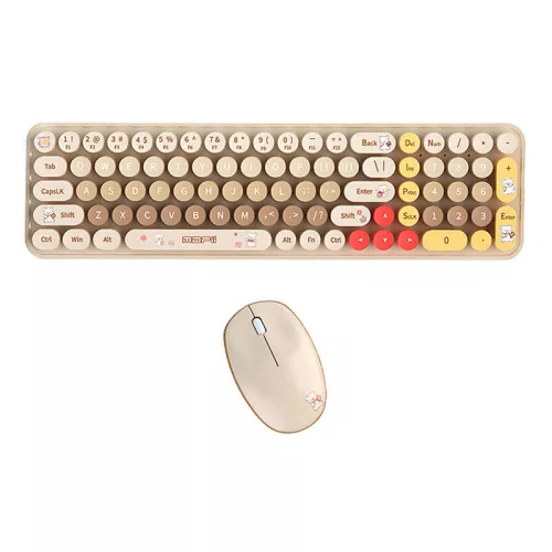 MOFII Vezeték Nélküli Baby Bear Billentyűzet És Egér Szett (SMK-682M8AG Beige)