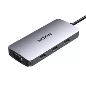   Mokin 7in1 USB-C Adapter HUB 2x HDMI + 3x USB + DP + VGA (MOUC0507)