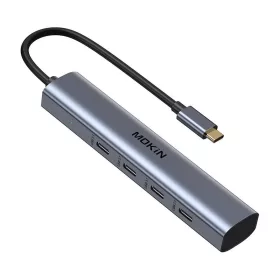 Mokin 10Gbps 4 Portos USB-C Elosztó, (Ezüst) (MOUC4304)
