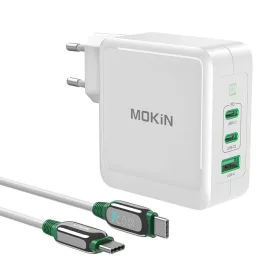 Mokin 140W GaN USB-C És USB-A Töltő (Fekete) (PA0701)