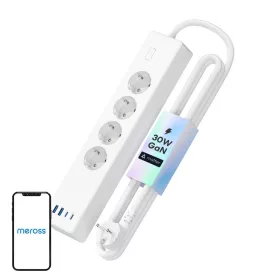   Meross MSP844(EU) intelligens elosztó 4 aljzat + 2xUSB-A + 2xUSB-C (Matter kompatibilis)