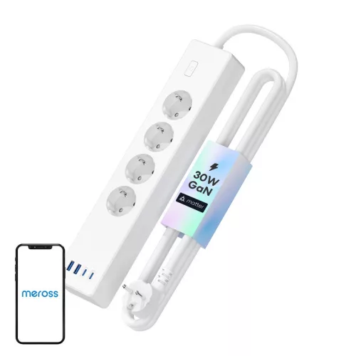 Meross MSP844(EU) intelligens elosztó 4 aljzat + 2xUSB-A + 2xUSB-C (Matter kompatibilis)