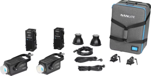 NANLITE Forza 500B II 2 Kit LED-es spotlámpa gurulós táskával