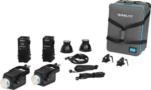 NANLITE Forza 500 II 2 Kit LED spotlámpa gurulós táskával