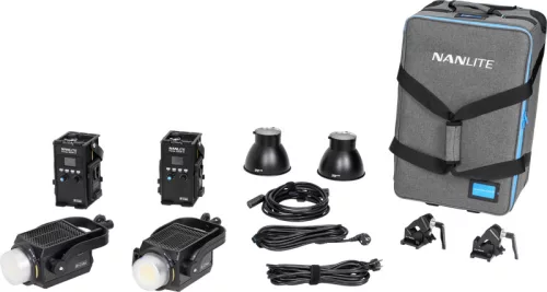 NANLITE Forza 300B II 2 Kit LED-es spotlámpa gurulós táskával